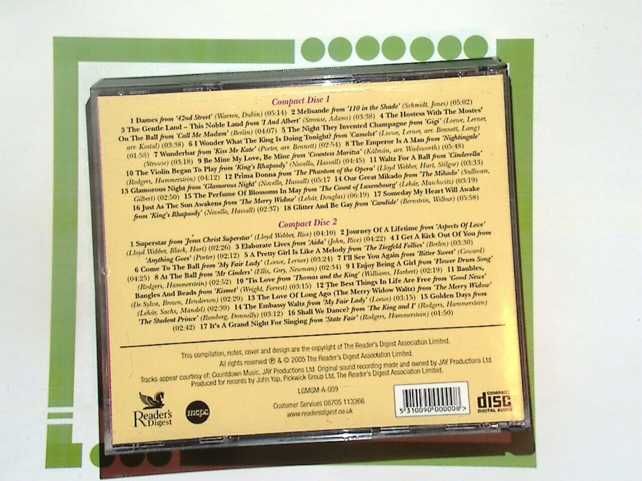 Reader's Digest Glamour & Majesty The Great Musicals 2CD Mint