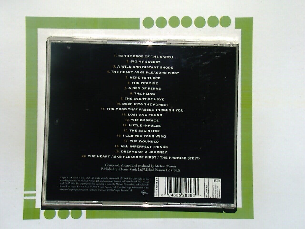 Michael Nyman The Piano: Music From The Motion Picture CD Mint