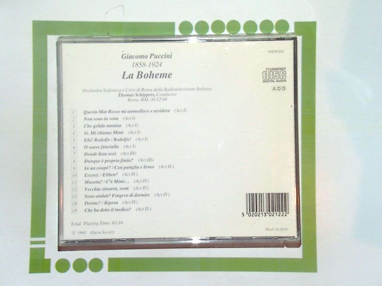 The Opera Society Luciano Pavarotti La Boheme Essential Highlights CD Mint