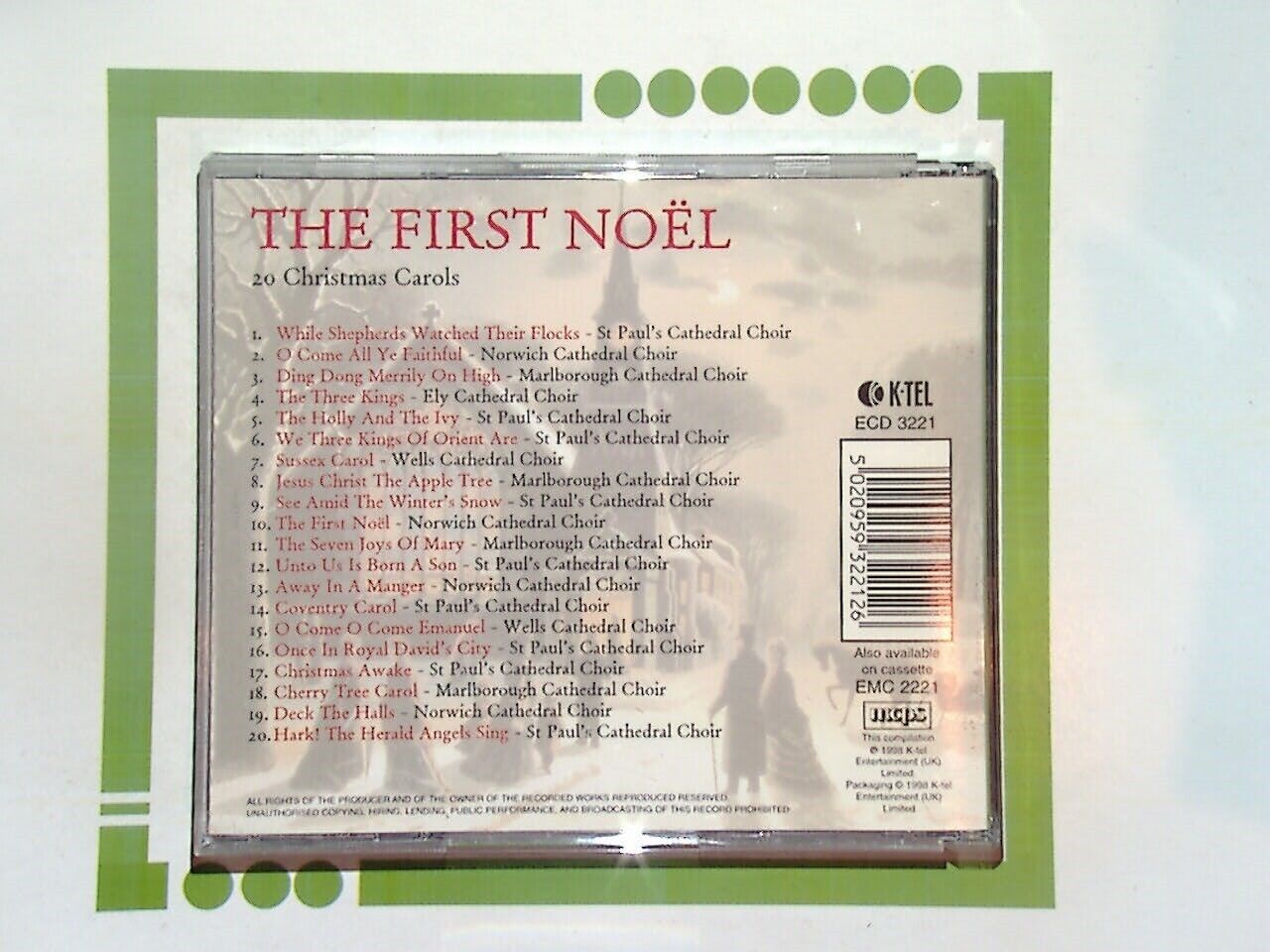 Various - The First Noel, 20 Christmas Carols CD  Mint