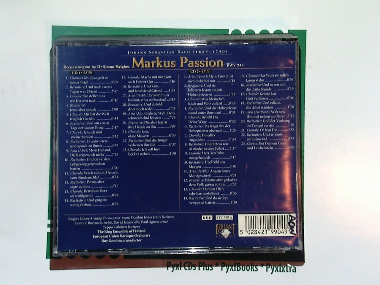 Various - Johann Sebastian Bach Markus Passion 2CD Nr Mint