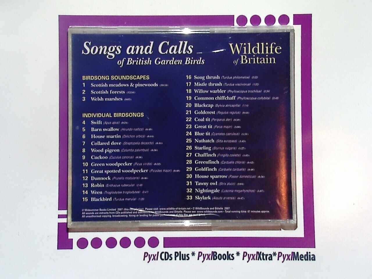 Wildlife Of Britain Songs And Calls Of British Garden Birds Audio CD Mint
