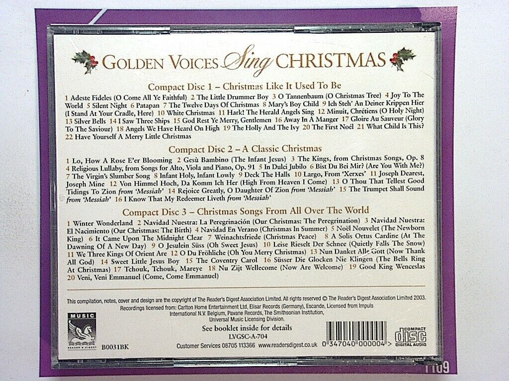 Various artists Golden voices Sing Christmas 3CD Mint