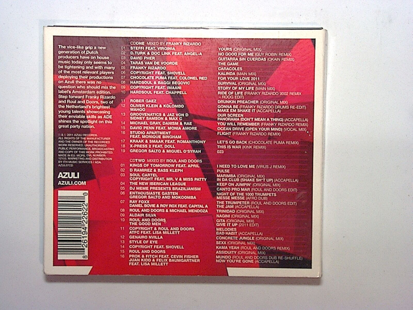 Various - Azuli Presents Amsterdam 11 2 CD Franky Rizardo Roul Doors