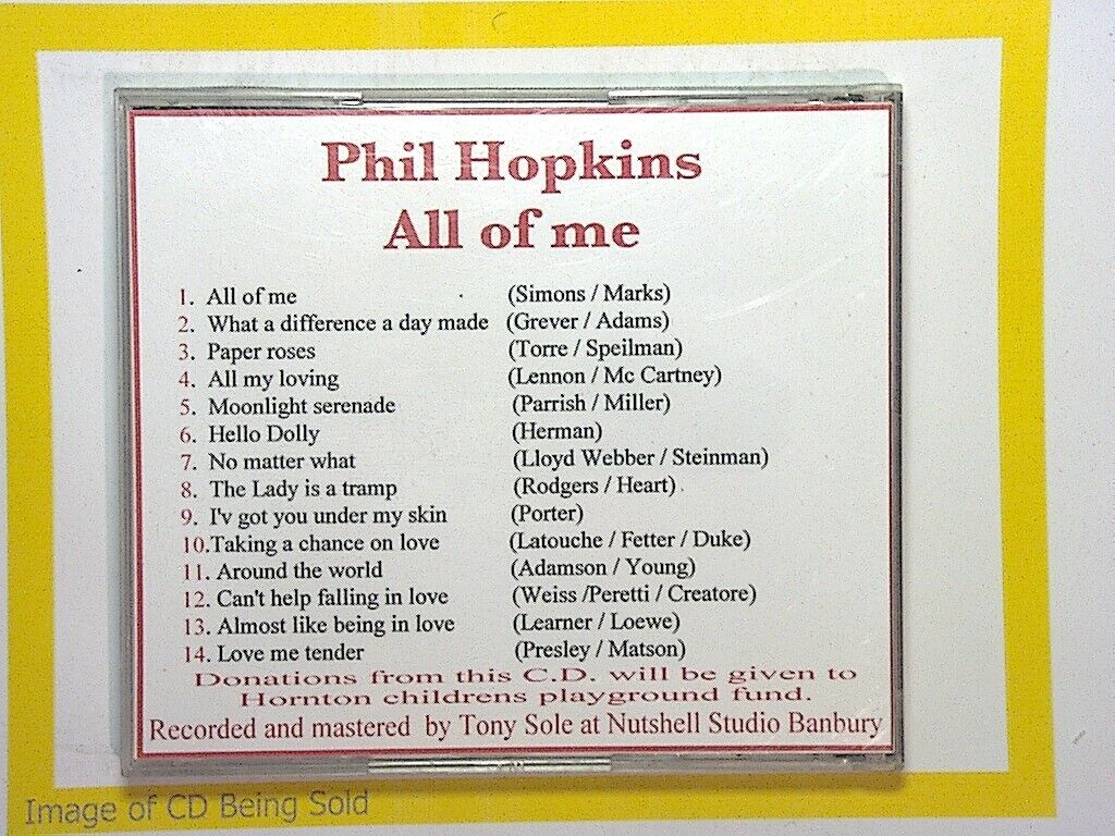Phil Hopkins - All Of Me CD Nr Mint
