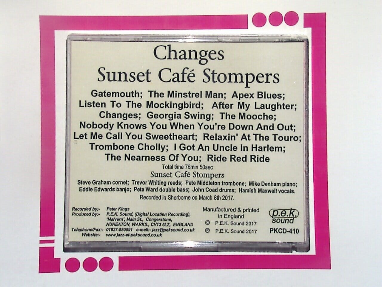 Sunset Cafe Stompers & Hamish Maxwell Changes CD Nr Mint