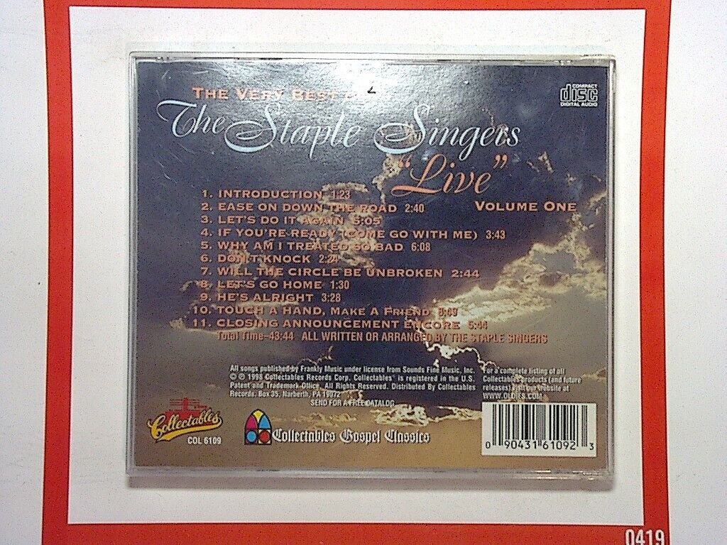 The Staple Singers Very Best of 1: Live CD Mint