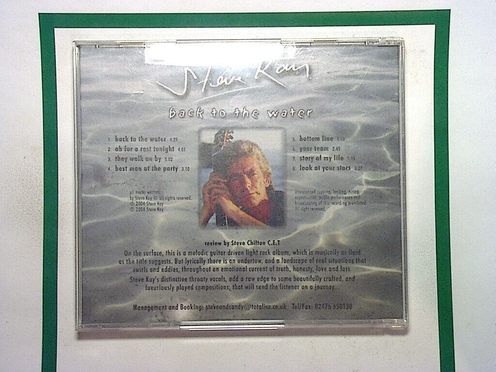 Steve Kay Back To the Water Cd mint