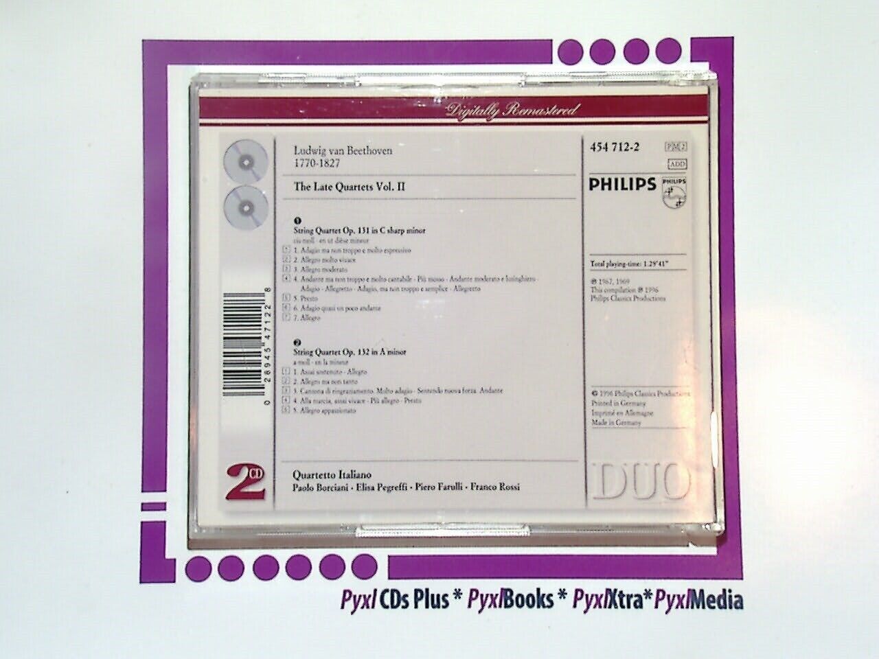 Quartetto Italiano Beethoven The Late Quartets Vol. 2 CD Mint Rare