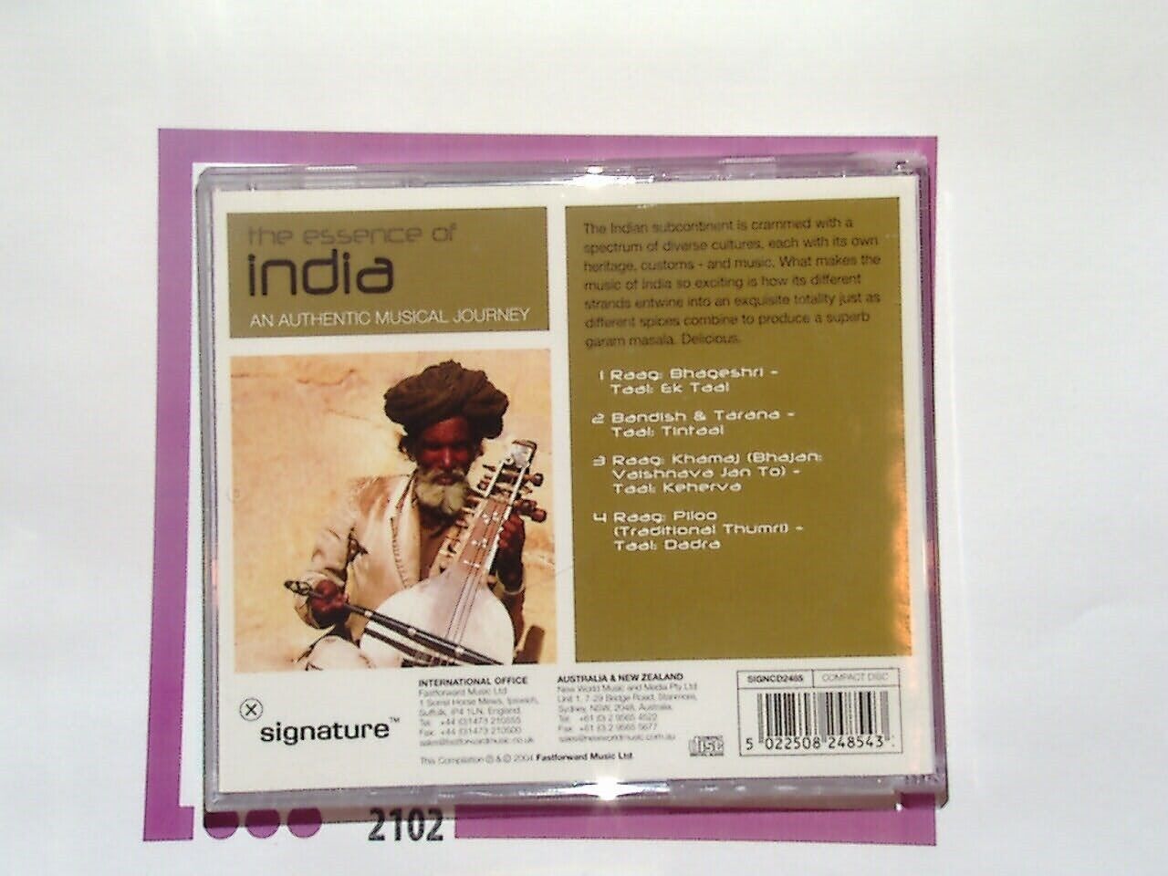 The Essence of India An Authentic Musical Journey CD Like New