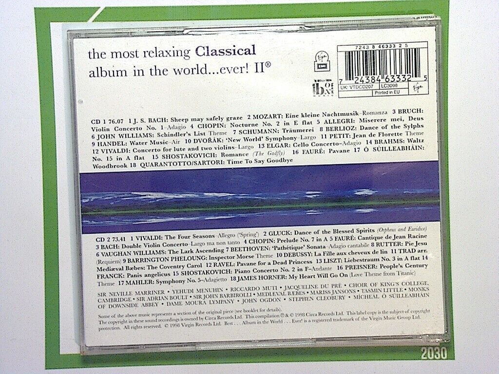 The Most Relaxing CLASSICAL album in the world.. ever! II Volume 2 2CD Mint
