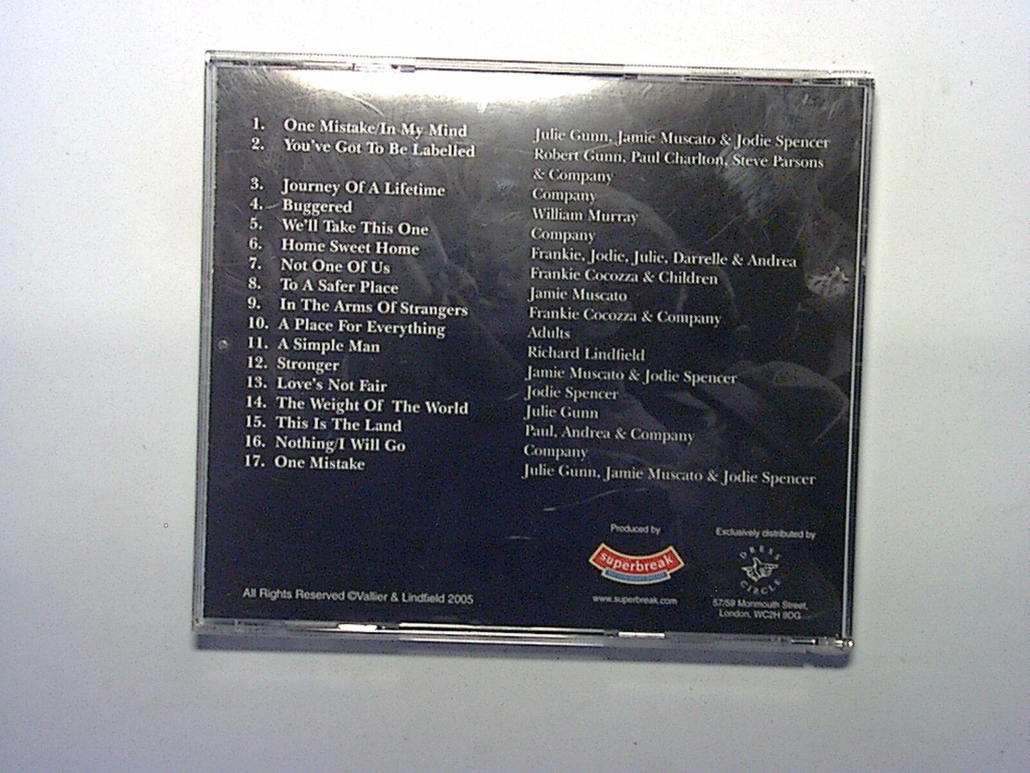 Strangers Musical CD by Darren Vallier & Richard Lindfield Mint