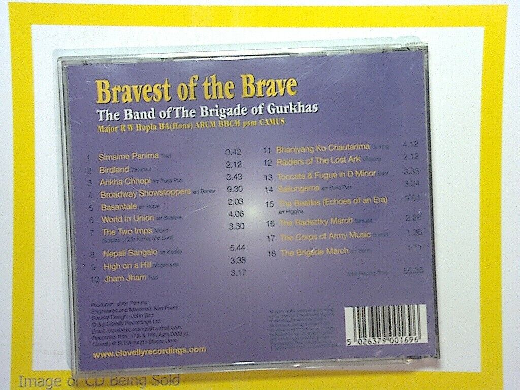 The Band of the Brigade of Gurkhas Bravest of the Brave CD Mint