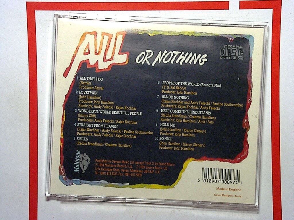 Sasha - All Or Nothing CD VGC
