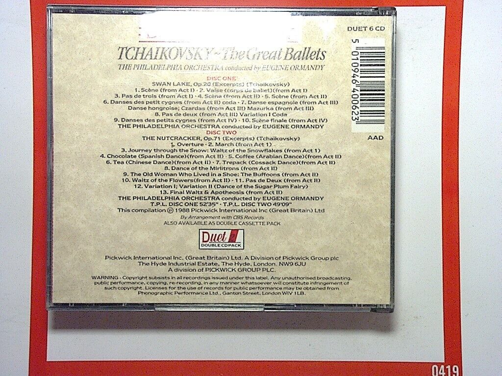 Tchaikovsky The Great Ballets Philadelphia Orchestra 2CD Mint