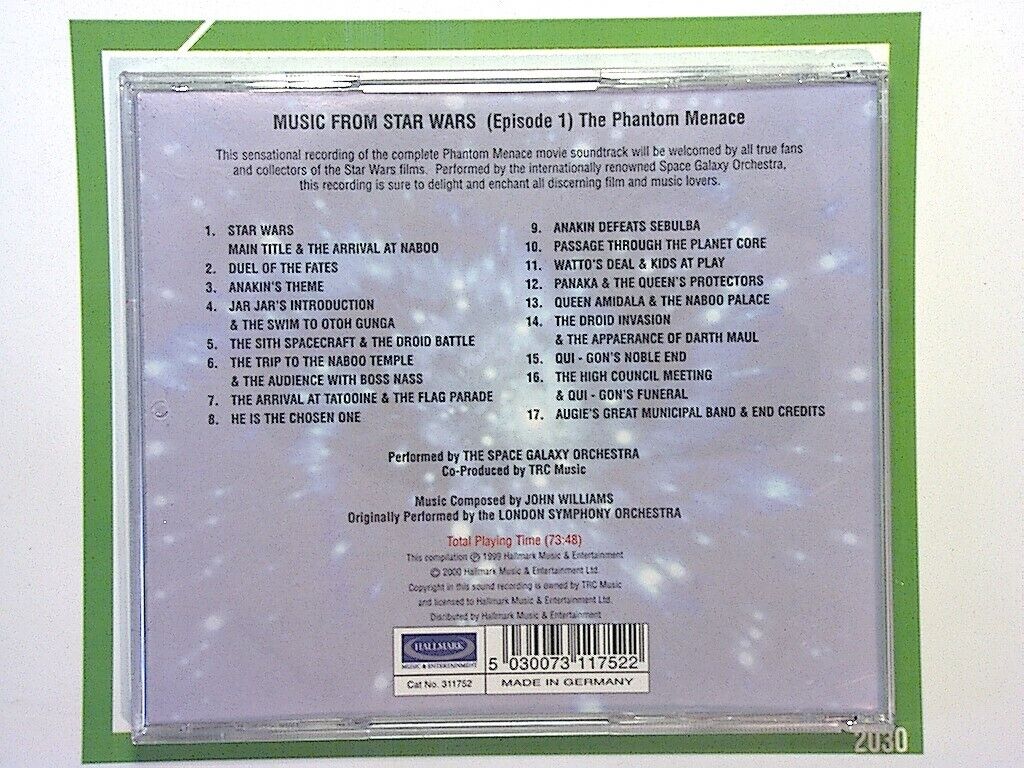 The Space Galaxy Orchestra Star Wars Episode 1 Phantom Menace CD Nr Mint