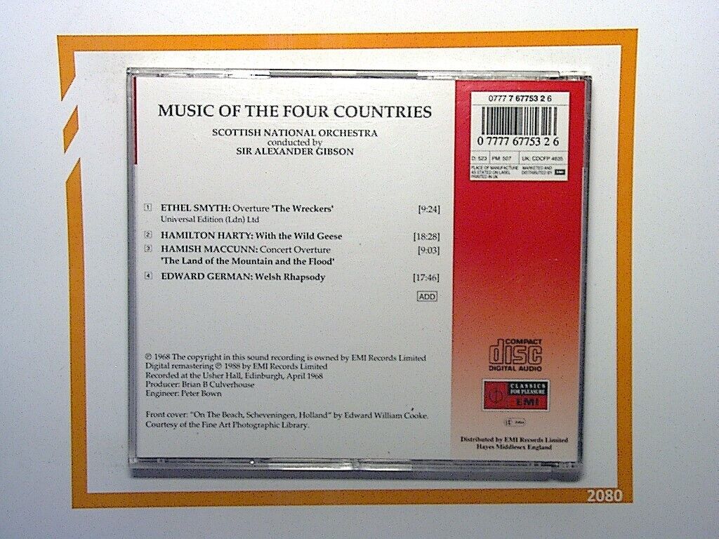 Scottish National Orch Sir Alexander Gibson Music of the Four Countries CD Mint
