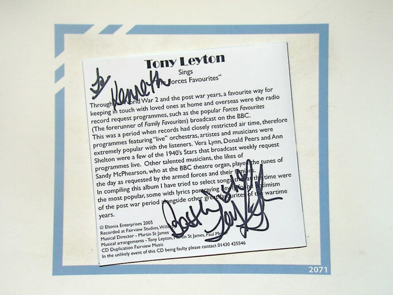 Tony Leyton Sings The Forces Favourites CD Nr Mint Signed