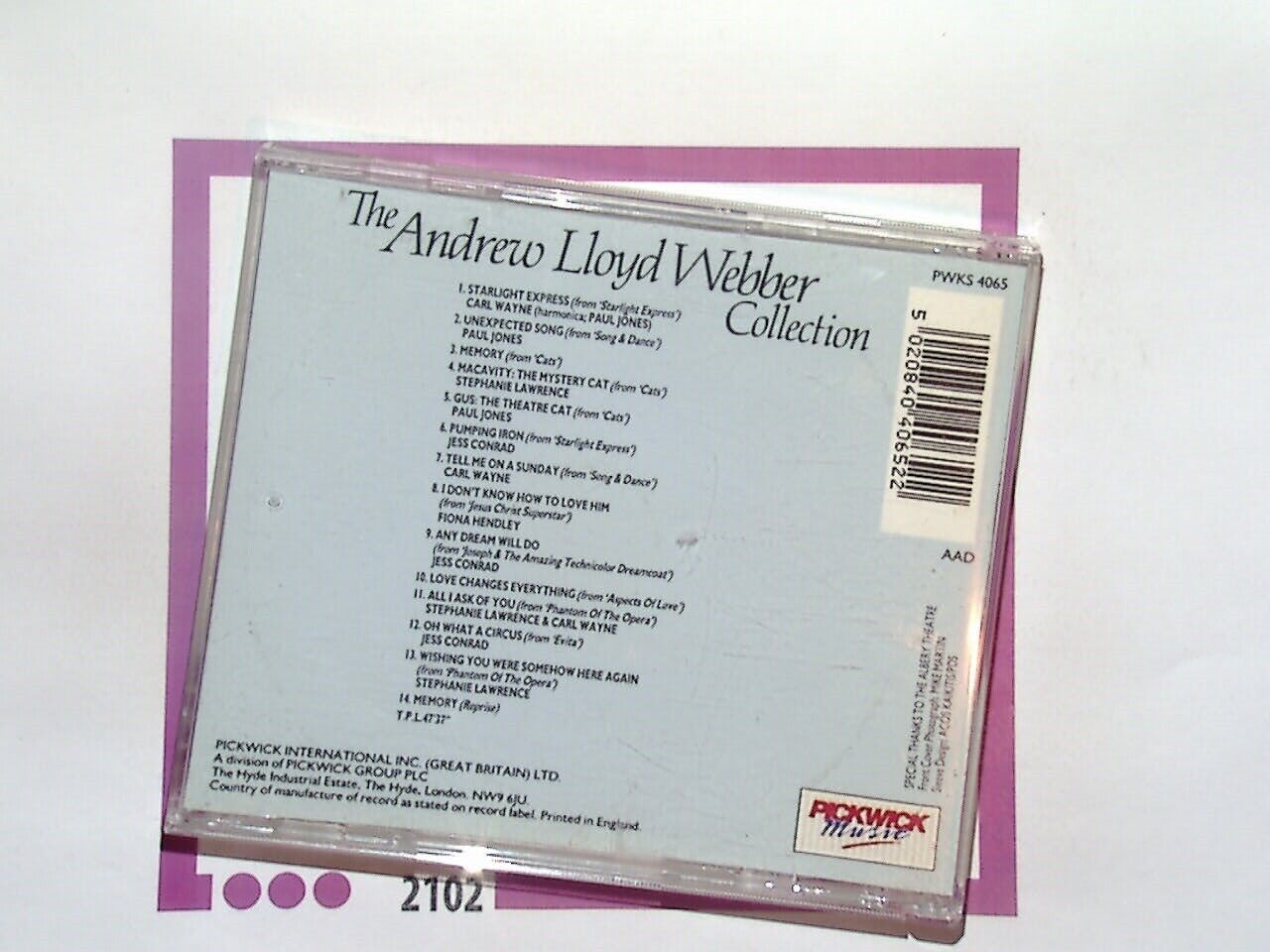 The Andrew Lloyd Webber Collection CD Mint