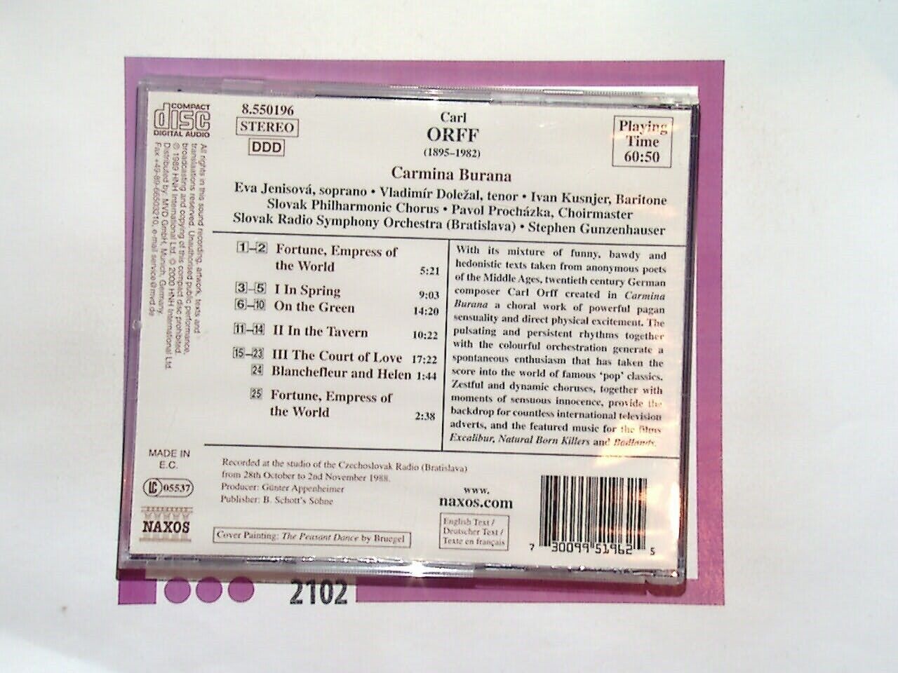 TORFF: Carmina Burana CD Mint