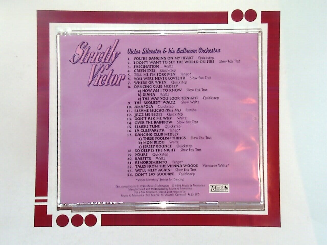 Victor Silvester & His Ballroom Orchestra	Strictly Victor  CD Mint