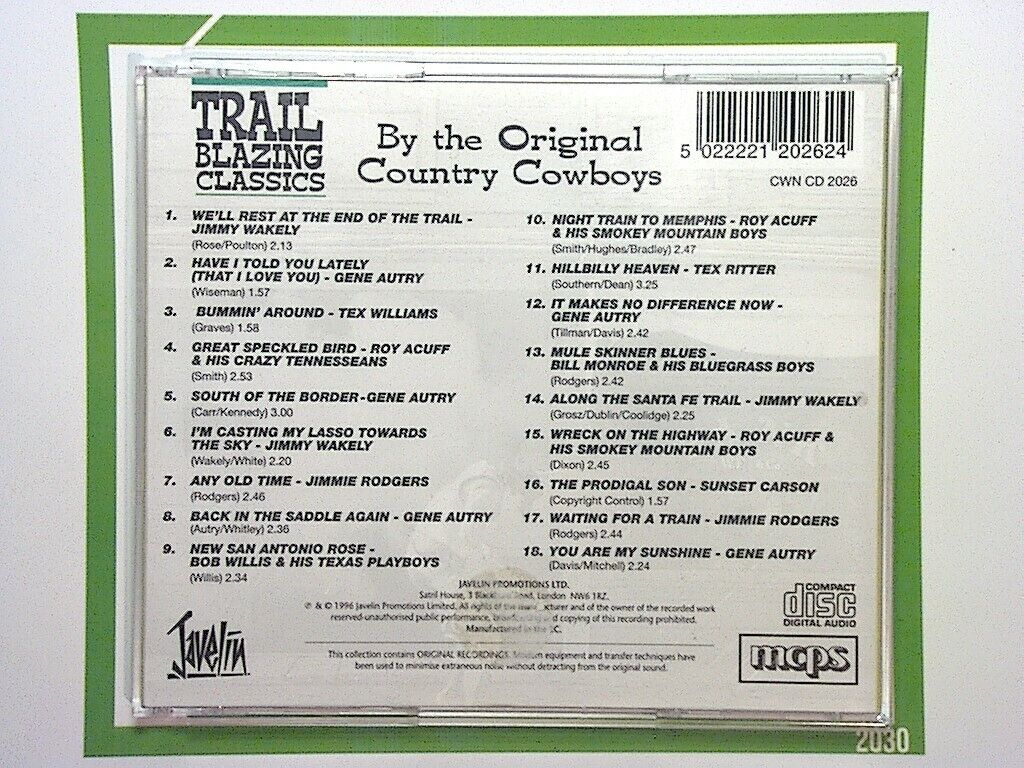 18 Trailblazing Classics By the Original Country Cowboys CD Nr Mint