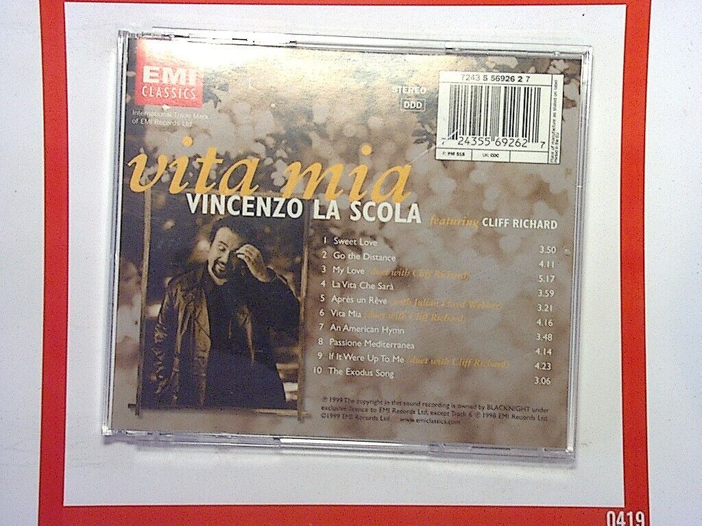 Vincenzo Feat. Cliff Richard La Scola Vita Mia CD Nr Mint