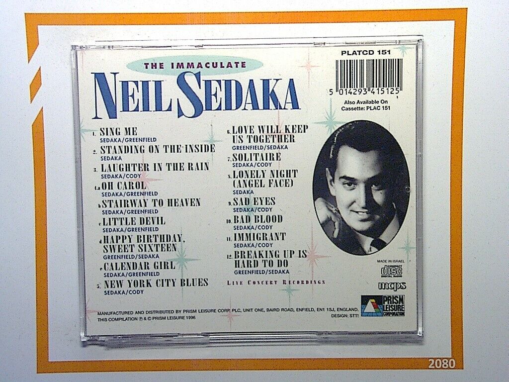 The Immaculate Neil Sedaka CD Mint