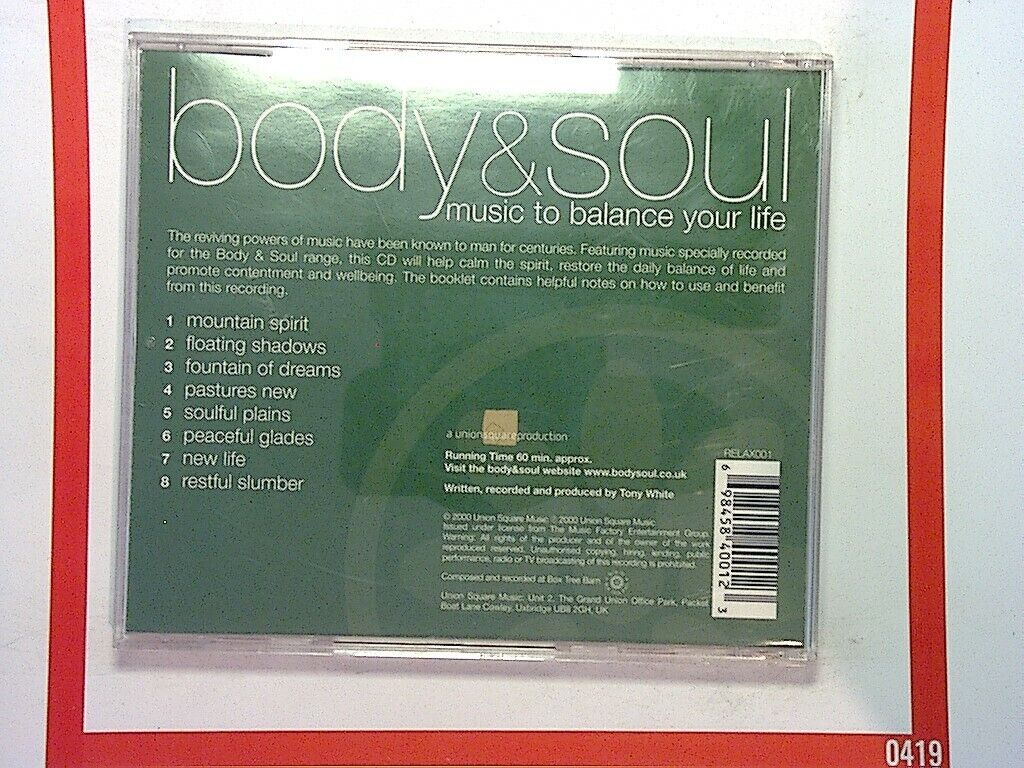 Tony White Body and Soul - Calm CD Mint (Gift Option)
