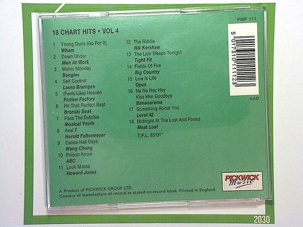 Various Artists 	18 Chart Hits Vol. 4 CD Mint