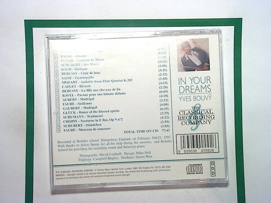 Yves Bouvy In Your Dreams CD Nr Mint