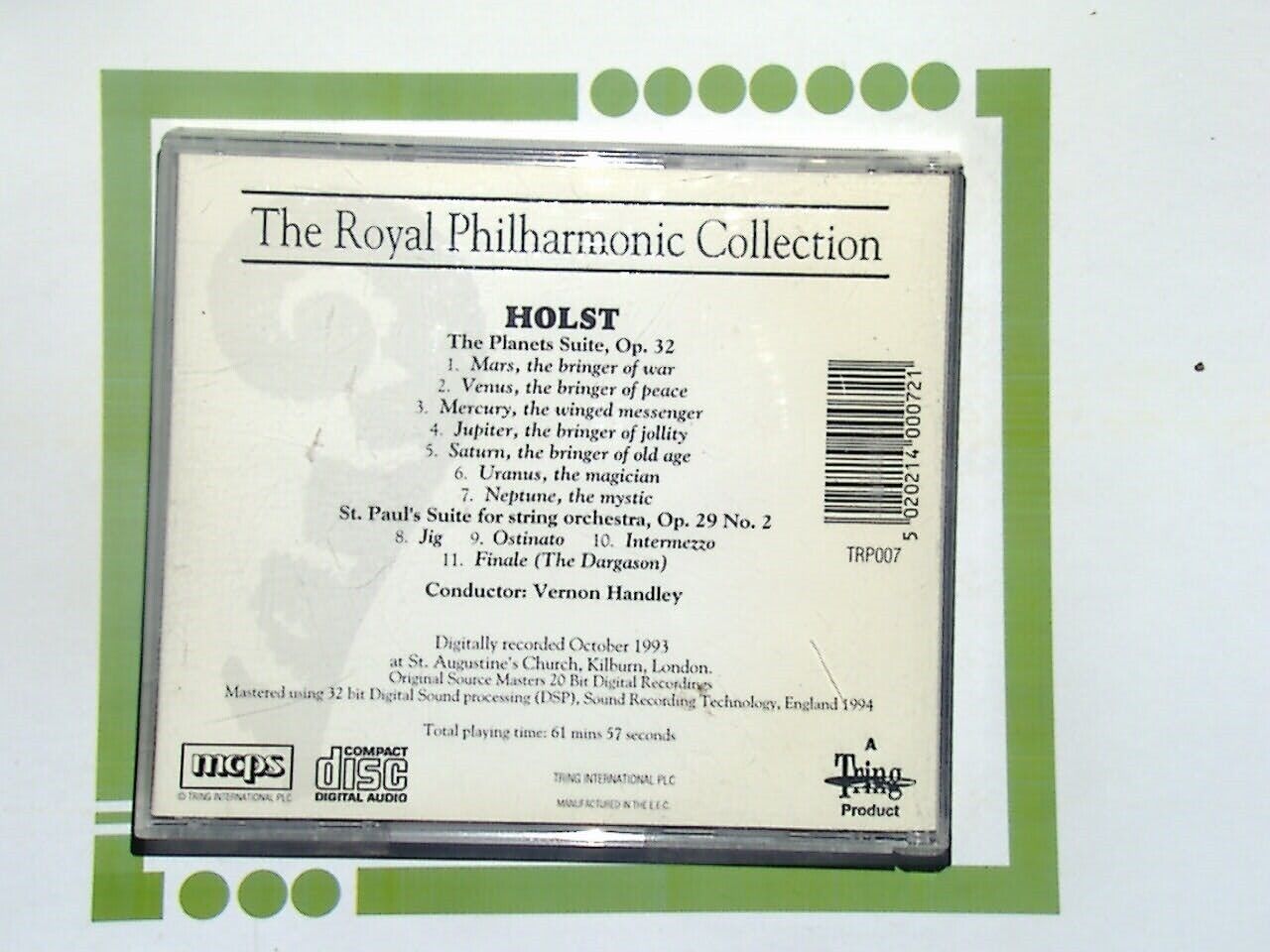 Vernon Handley Royal Philharmonic Orchestra	Holst: The Planets Suite CD Nr Mint