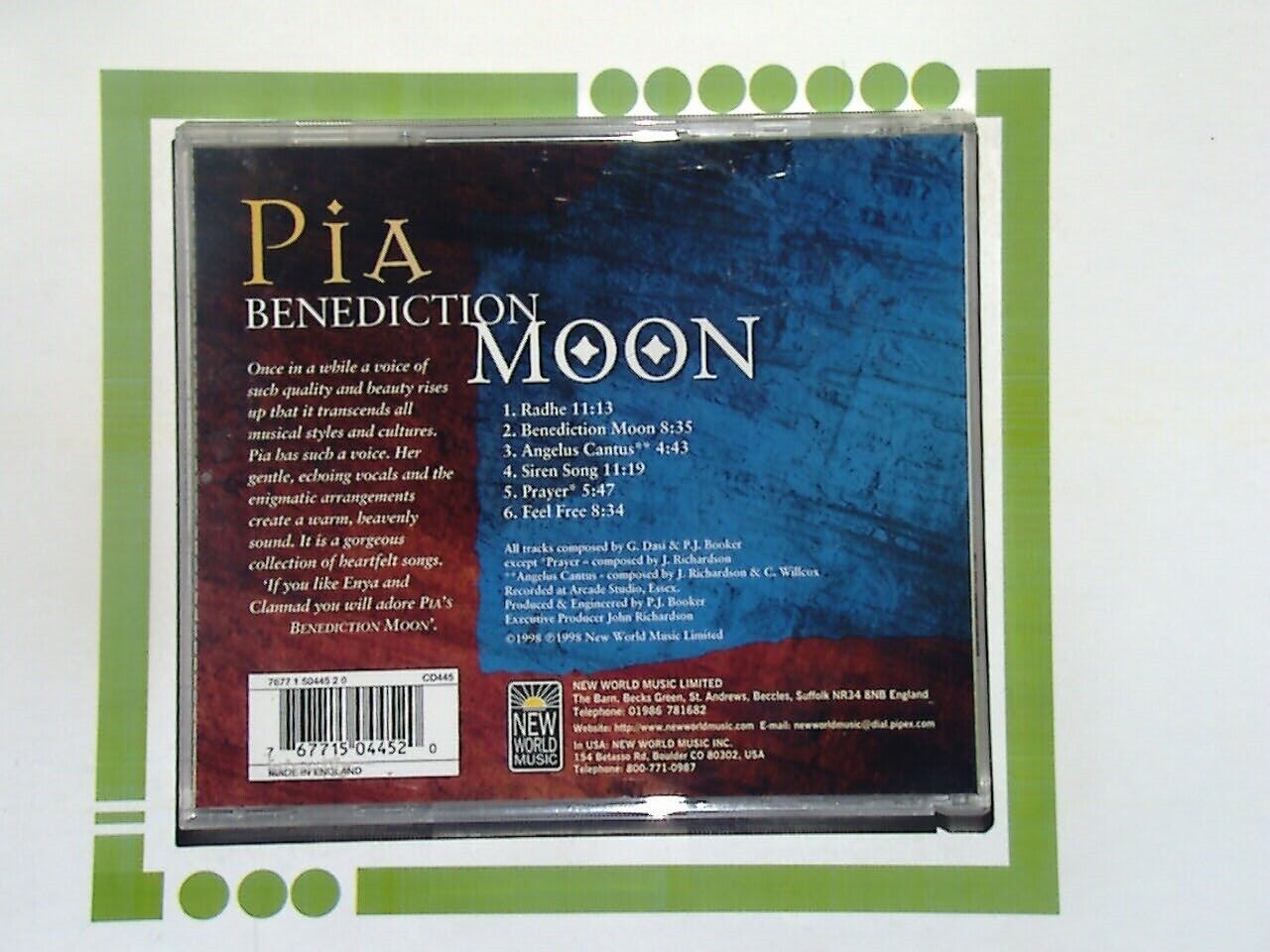 Pia Benediction Moon CD Nr Mint