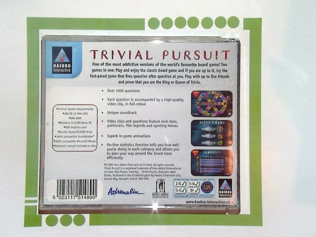 Trivial Pursuit CD-Rom Edition CD Nr Mint