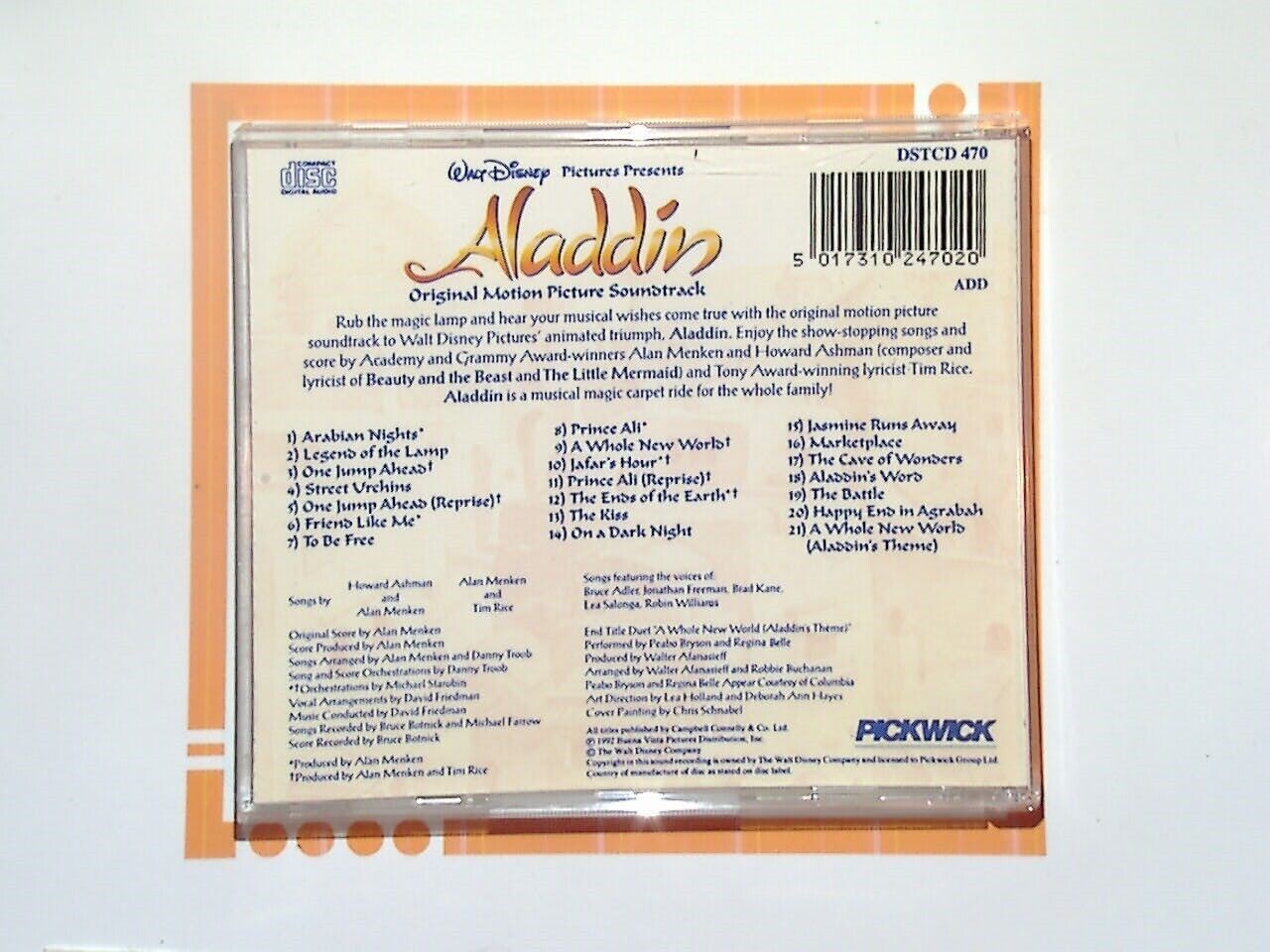 Various Artists - Aladdin Original Walt Disney Soundtrack CD Mint