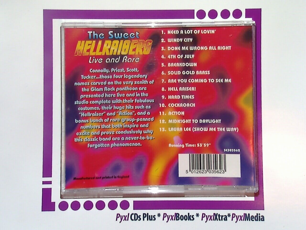 The Sweet Hellraiser Live And Rare CD Nr Mint