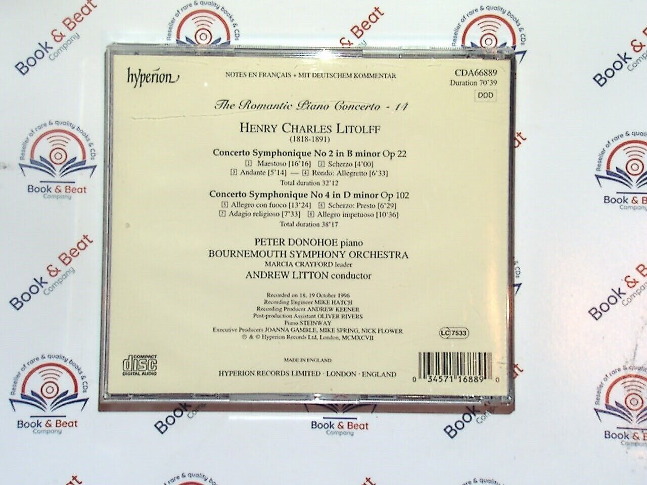 Peter Donohoe - Litolff: Concertos Symphoniques 2 & 4 CD Mint