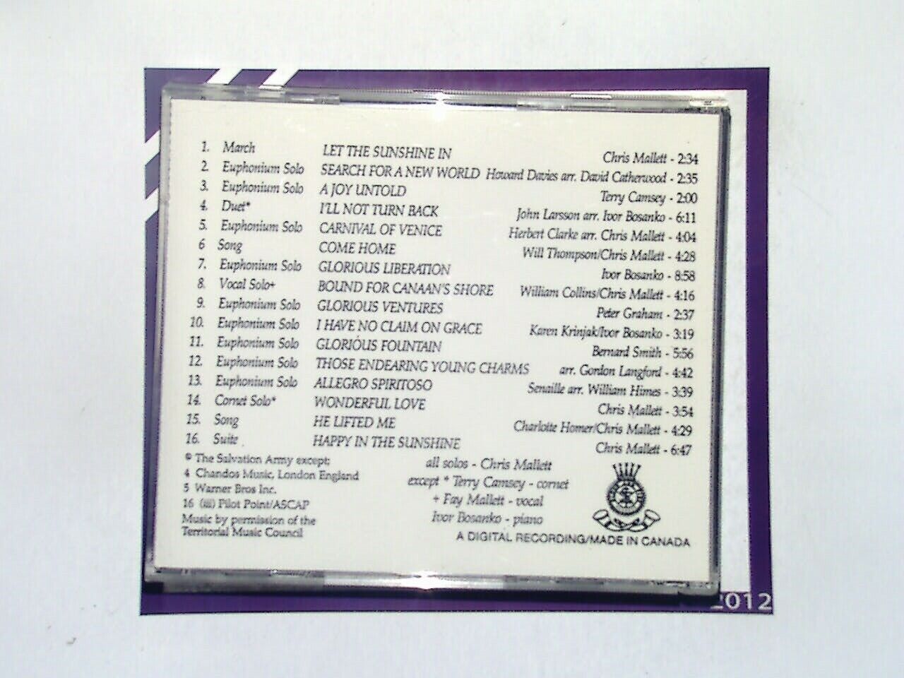 Bookandbeat.com, Chris Mallett & Friends, Salvation Army, CD, Brass Band, Christian Music, Gospel Music, Inspirational, Community Music, Collectible, Music Album, Brass Ensemble, Faith-Based Music, Traditional Hymns, Salvation Army Band, Worship Music, Joyful Sound,