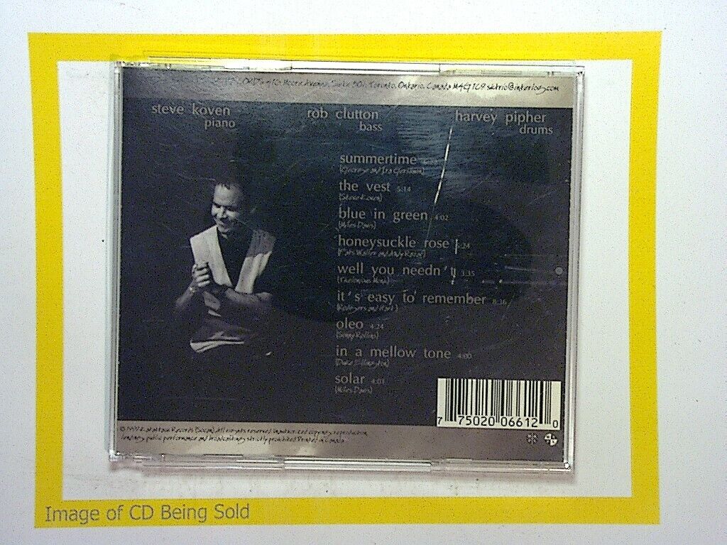 Steve Koven Trio, Sandbox, CD, Jazz Music, Trio, Instrumental, Contemporary Jazz, Music Album, Mint Condition, Piano Jazz, Music Collection, Modern Jazz, Canadian Jazz, Jazz Ensemble, Music Lovers