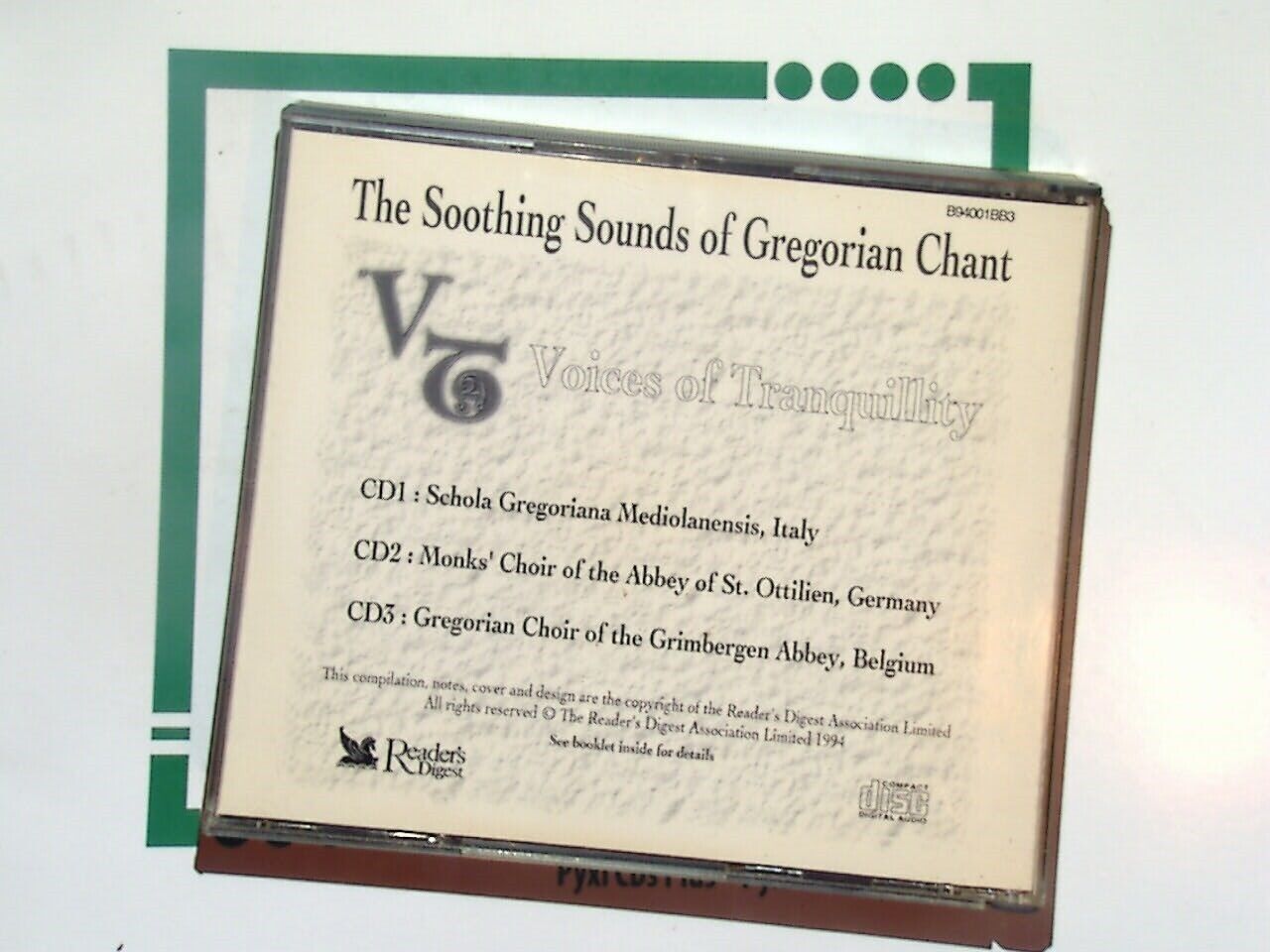 Bookandbeat.com, Voices of Tranquility, Soothing Sounds, Gregorian Chant, Reader's Digest, CD, Sacred Music, Choral Music, Monastic Chant, Meditation Music, Relaxation, Spiritual Music, Classical Chant, Religious Music, Collectible, Music Album, Peaceful Sounds, Liturgical Music, Chanting, Calm and Serenity,