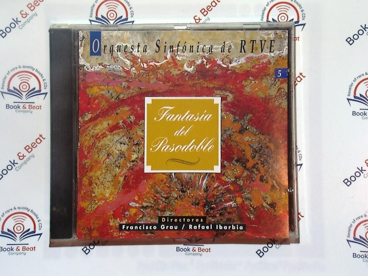 bookandbeat.com, CD, Orquesta Sinfonica De RTVE - Fantasia Del Pasodoble, Spanish symphonic music, features the traditional pasodoble dance genre, performed by the RTVE Symphony Orchestra, vibrant and rhythmic compositions, rich brass and percussion sections, lively and celebratory atmosphere, captures the essence of Spanish cultural music, perfect for fans of classical and traditional Spanish music