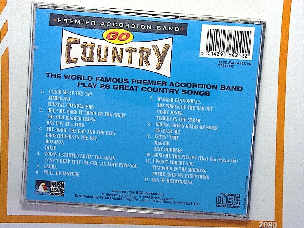 Premier Accordion Band, Go Country, Country music, Accordion, CD, Traditional, Folk music, Country hits, Instrumental, Classic country, Rural sounds, Bookandbeat.com, Country band, Americana, Western music, Heartfelt, Classic hits, Folk instruments, Accordion band, Country classics, Country fans,