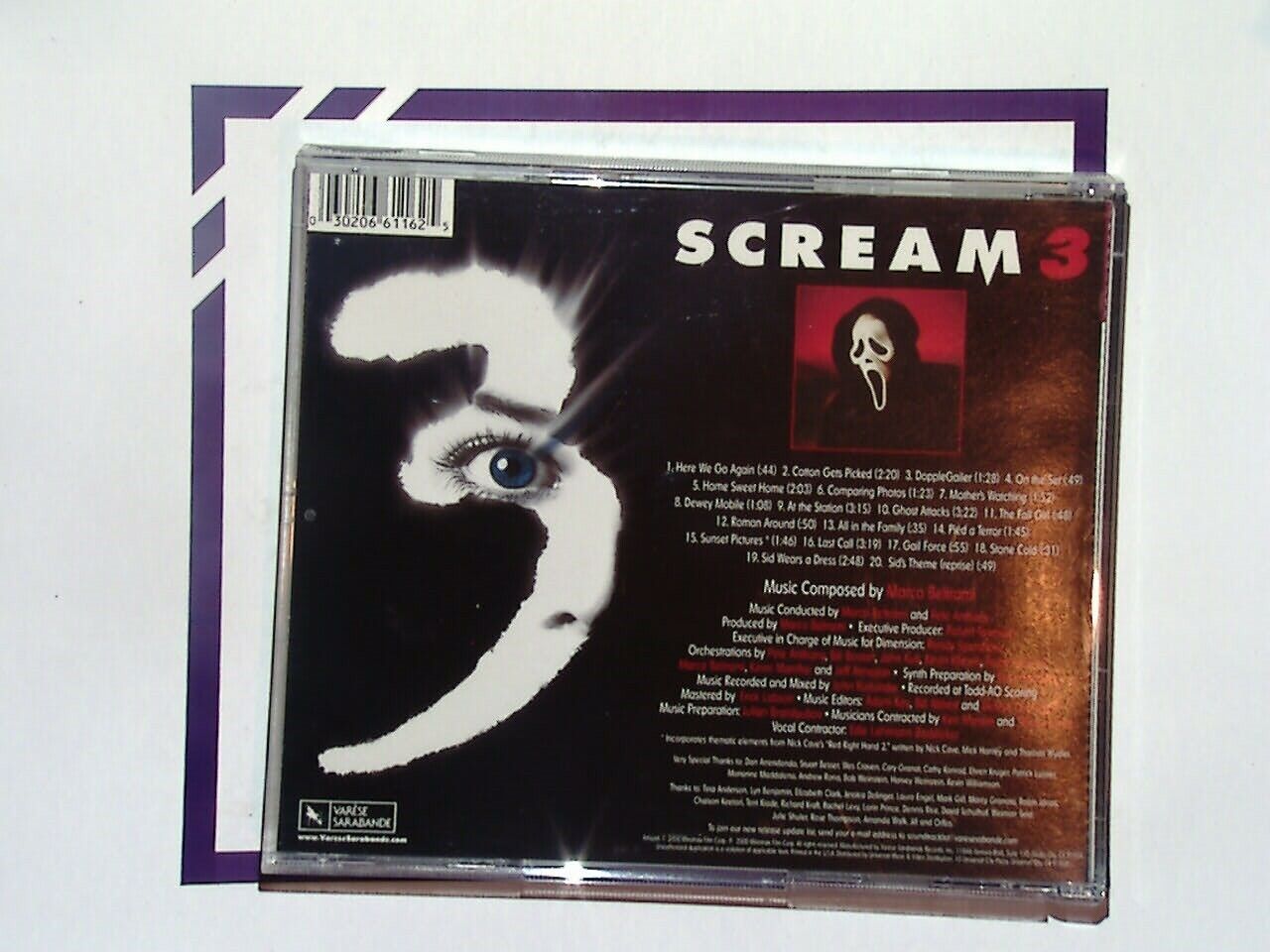 Scream 3, Marco Beltrami, Film Soundtrack, Movie Score, Horror Soundtrack, Suspense Music, Thriller Music, Cinematic Music, Soundtrack Collection, Orchestral Score, Horror Film Music, Dark Atmosphere, Movie Themes, Suspenseful Orchestration, Film Music Composer, Scary Soundtrack, Intense Music, 2000s Soundtracks, Film Composer, Bookandbeat.com,