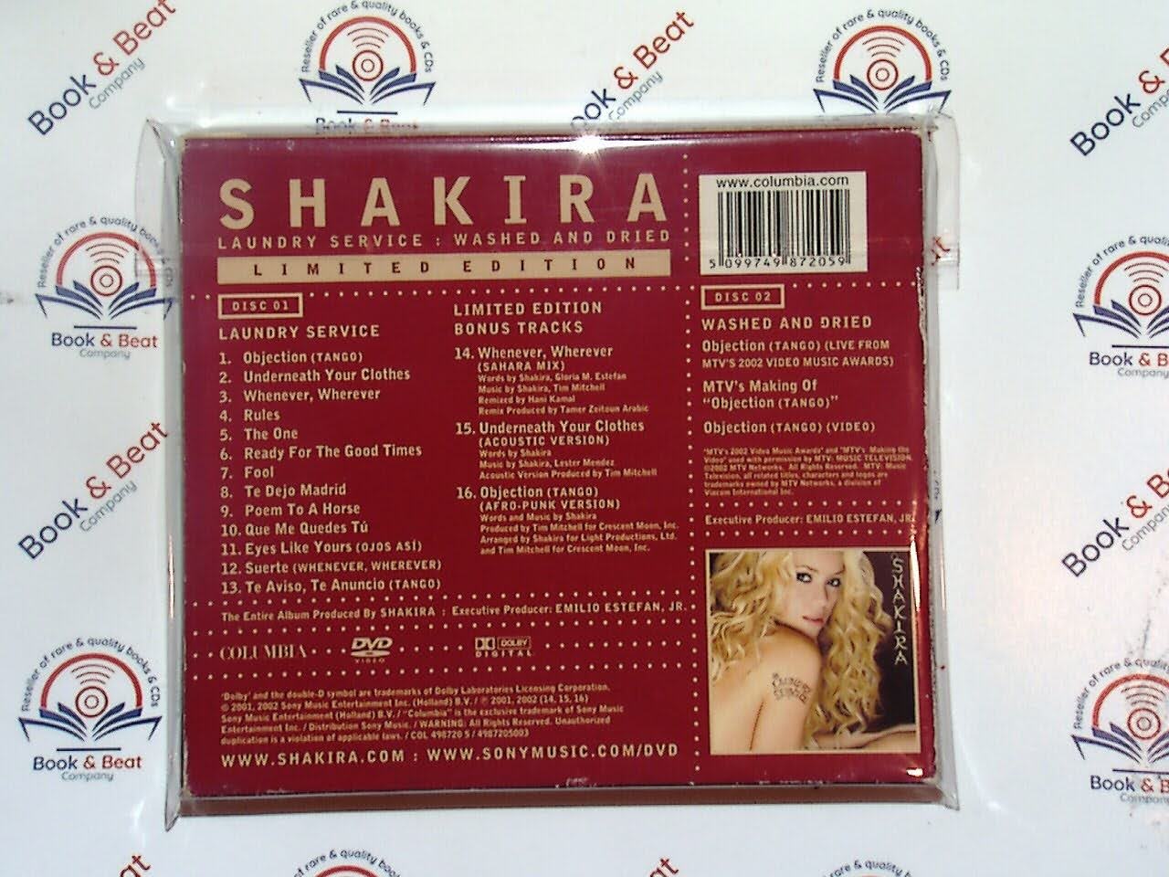 Shakira, Laundry Service, Washed & Dried, Limited Edition, Latin Pop, Pop Rock, 2000s Music, Iconic Album, Global Hits, Timeless Classics, Hips Don't Lie, Legendary Artist, VGC CD, Collector's Item, Bookandbeat.com, new CDs, used CDs, new books, used books, online music store, online bookstore, rare CDs, rare books, affordable books, affordable CDs, book lovers, music enthusiasts, collectible CDs, vintage books,DVD,
