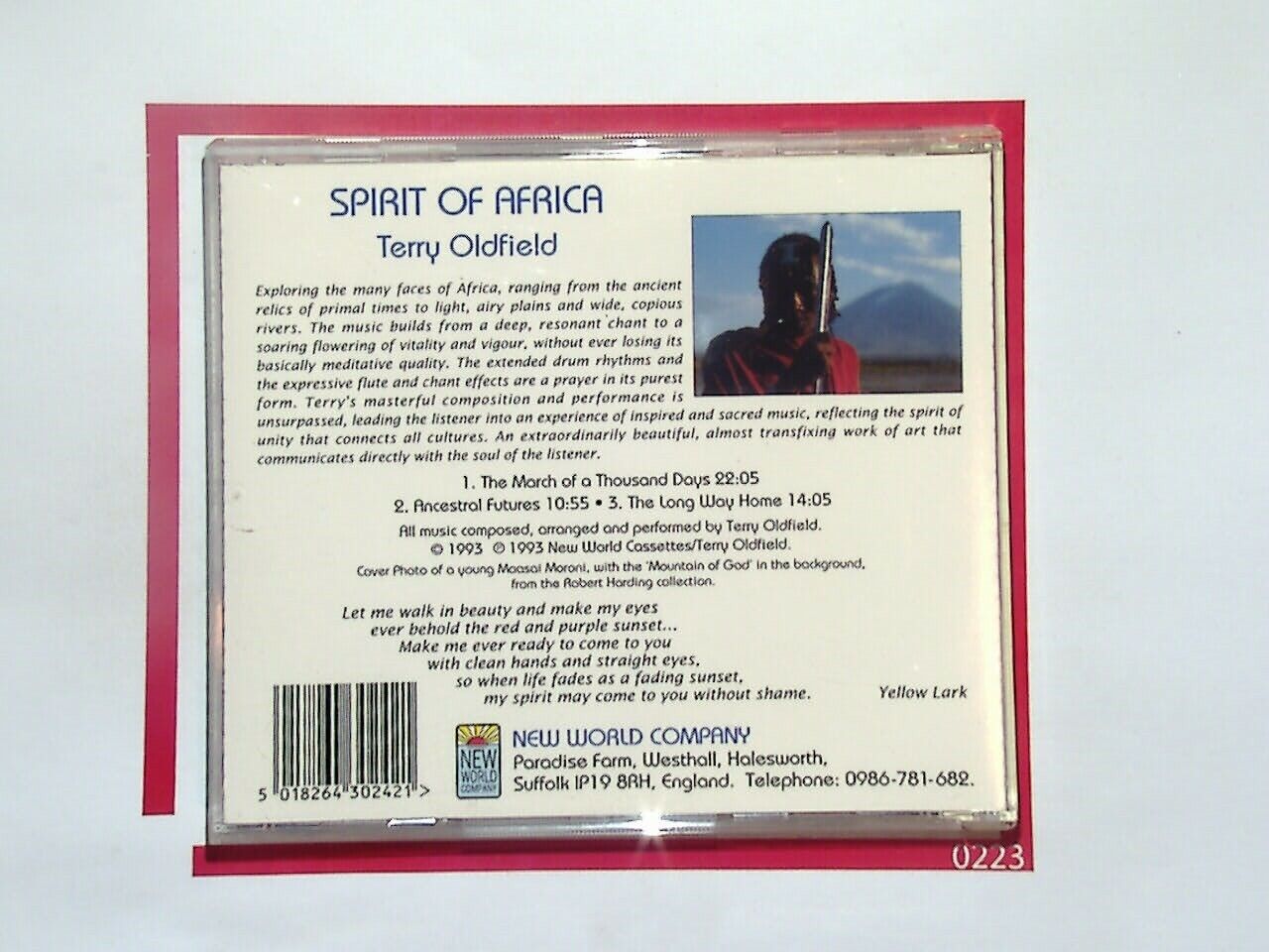 Spirit of Africa , New World Music, Terry Oldfield, New Age Music, Meditation Music, Tibetan Influences, Flute Music, Relaxing Sounds, Spiritual Journey, Healing Music, Ambient Soundscapes, World Music, Tranquil Melodies, VGC CD, Atmospheric Tunes, Mindfulness Music, Bookandbeat.com, new CDs, used CDs, new books, used books, online music store, online bookstore, rare CDs, rare books, affordable books, affordable CDs, book lovers, music enthusiasts, collectible CDs, vintage books,DVD,