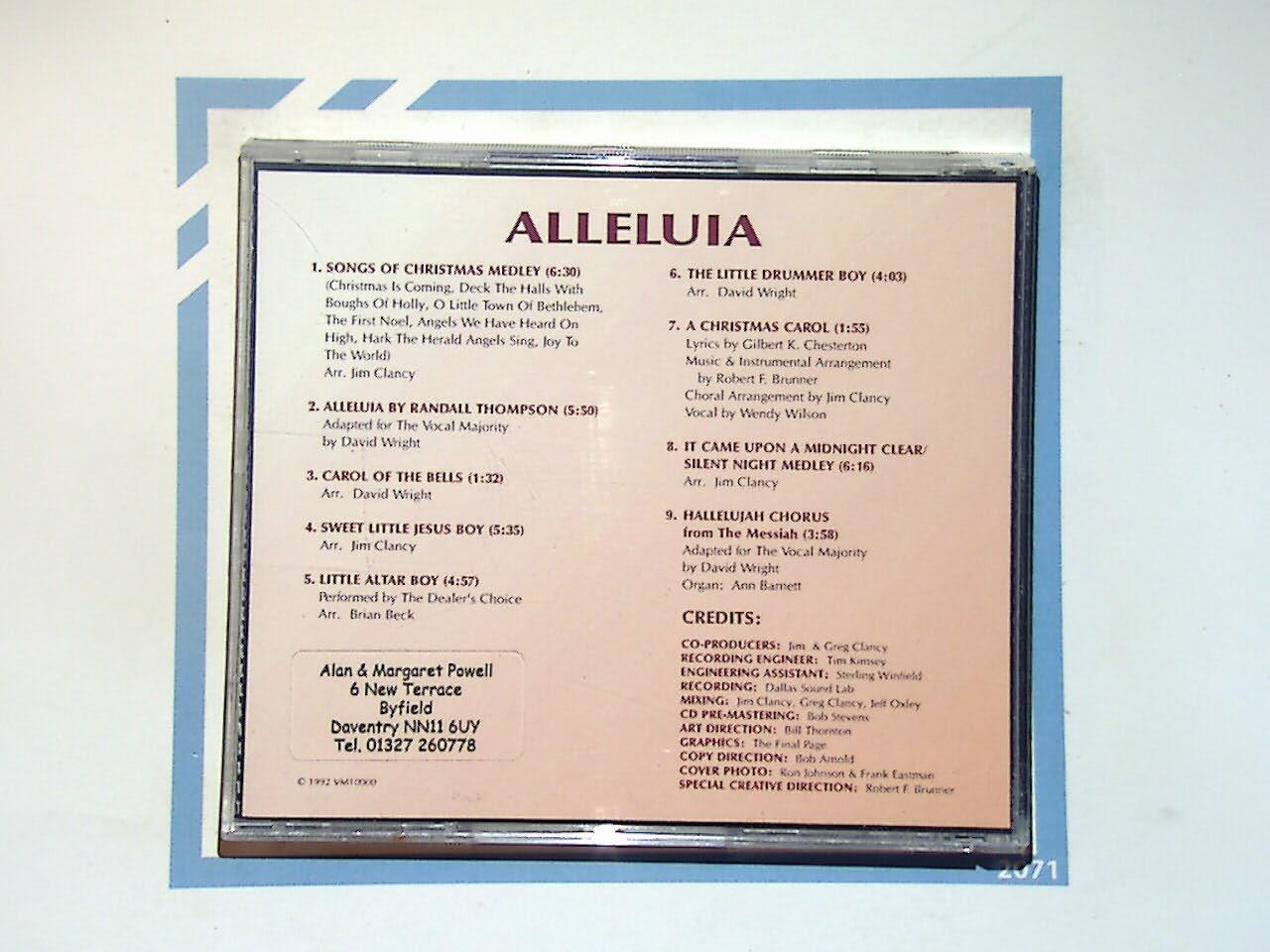 The One Hundred Voices, Vocal Majority, Alleluia, CD, Bookandbeat.com, Choral music, Gospel, Inspirational music, Vocal harmony, Choir, Sacred music, Spiritual songs, Christian music, Uplifting, Barbershop harmony, Classical choral, Religious music, Vocal ensemble, Hymns, Worship music, Powerful vocals, Holiday music, Traditional choir, Sacred hymns,