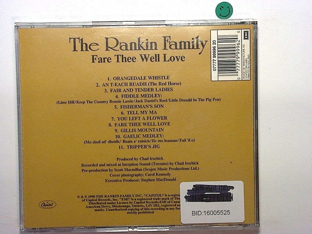 The Rankin Family, Fare Thee Well Love CD, Celtic music, folk album, Canadian folk, traditional music, The Rankins, acoustic folk, harmony vocals, roots music, bookandbeat.com, family band, folk classics, Maritime music, Celtic folk songs, emotional ballads, Canadian music, award-winning album, acoustic guitar, nostalgic songs,
