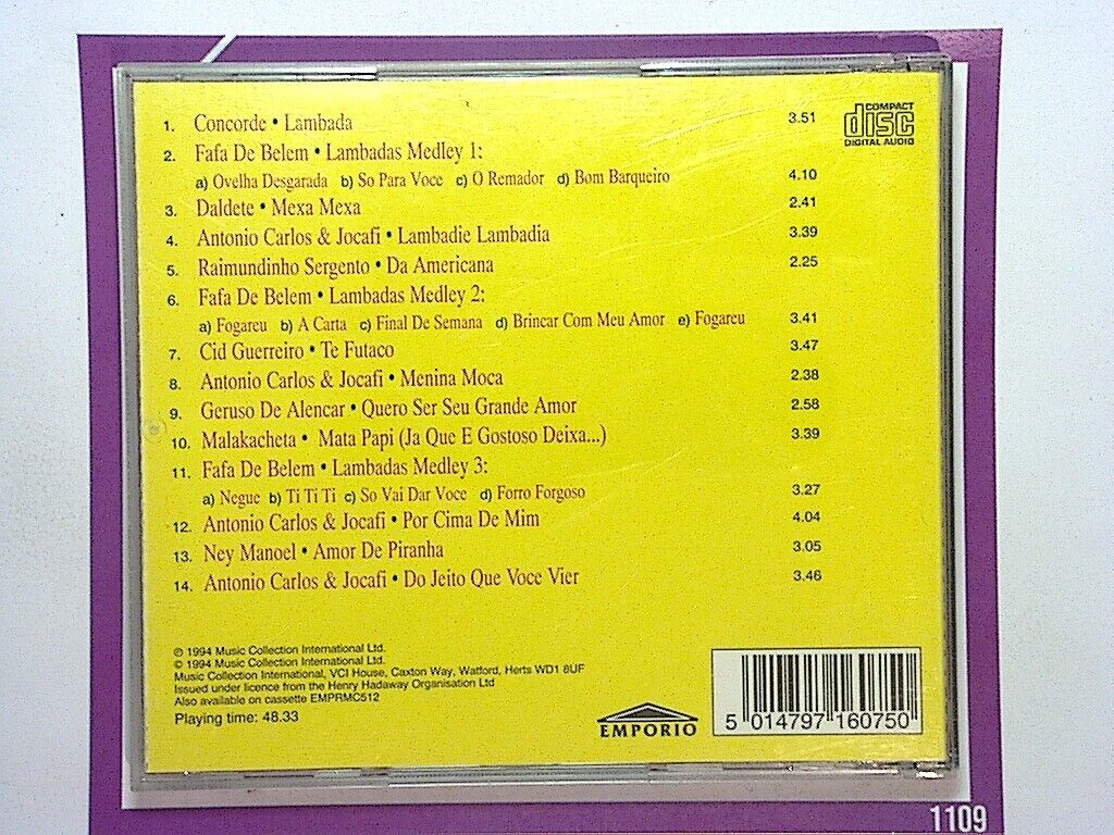 Lambadas of Brazil, Brazilian music, CD, Bookandbeat.com, World music, Dance music, Latin rhythms, Tropical sounds, Compilation album, Party music, Festive vibes, Carnival music, Exotic melodies, Samba influences, Cultural heritage, Upbeat tracks, Instrumental music, Dance floor hits, Celebratory tunes, Traditional Brazilian music, Music collection,