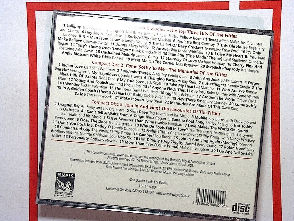 Sounds of the Fifties, Various artists, 1950s music, CD, Top Ten Hits, Reader's Digest, Bookandbeat.com, 50s classics, Rock 'n' roll, Vintage pop, Retro music, Golden oldies, Timeless hits, 1950s rock, Doo-wop, Early rock, Nostalgic, Dance music, Classic anthems, Iconic songs, 50s compilation,