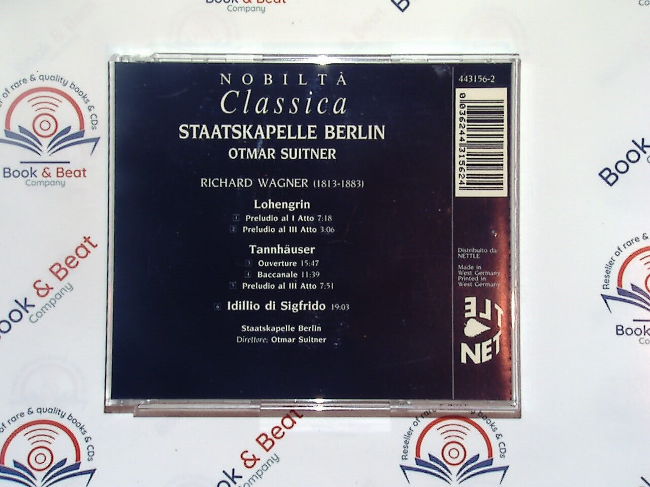 bookandbeat.com, CD, Wagner, Ouverture e Preludi, Staatskapelle Berlin, Otmar Suitner, classical music, orchestral works, operatic overtures, German composer, symphonic preludes, concert performance, renowned orchestra, classical repertoire, 20th century music, rich harmonies, dramatic compositions, musical legacy, cultural heritage, Mint condition, audio recording, classical interpretation, conductor excellence